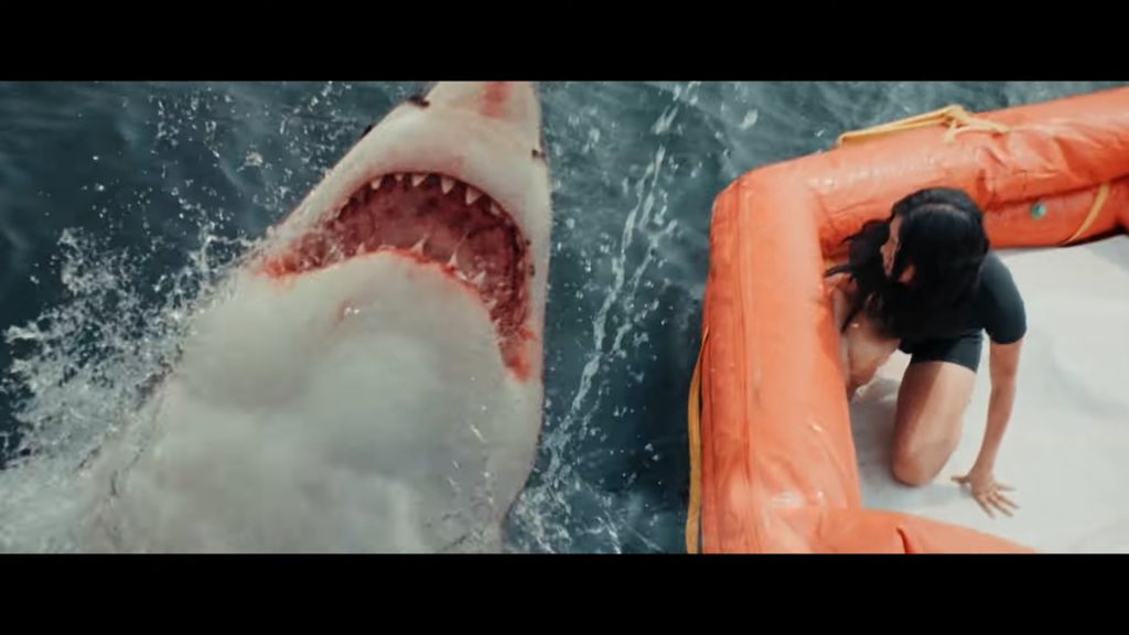 A couple gets stranded in the middle of the shark-infested ocean in "T...